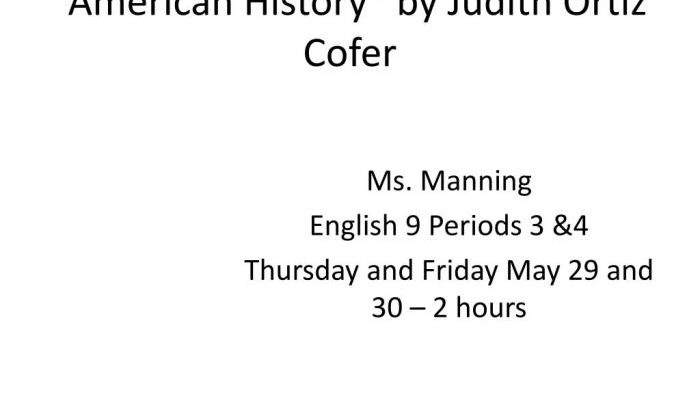 History american judith ortiz cofer