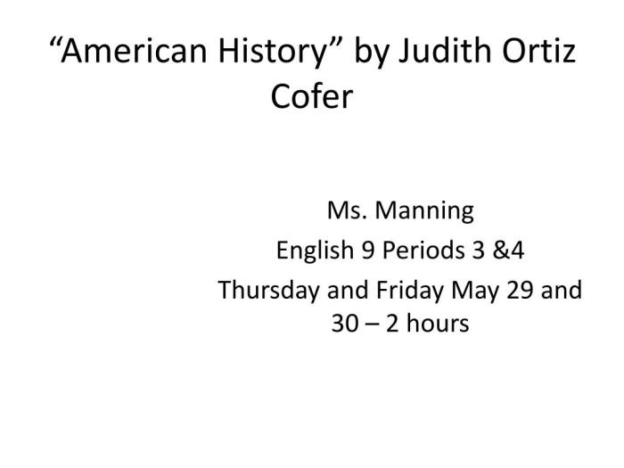 History american judith ortiz cofer