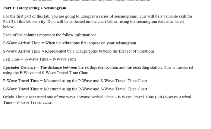 Earthquake p wave and s wave travel time worksheet answers